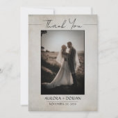 Élégant Carte de remerciements photo Mariage minim (Devant)