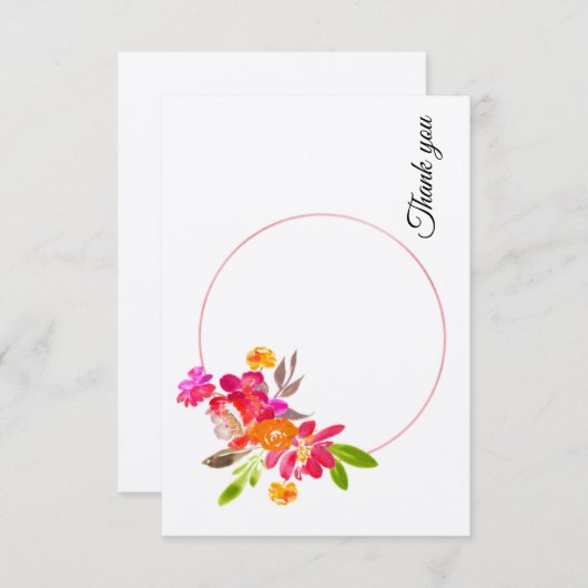 Élégant Carte de remerciements plat (Devant / Derrière)
