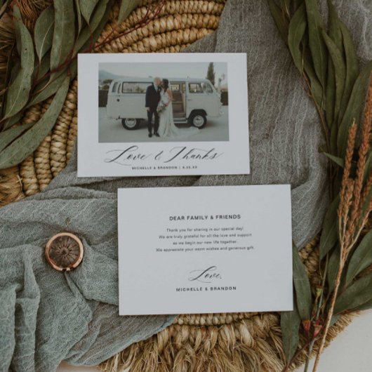 Élégant Carte de remerciements plat de bordure de 