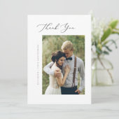 Élégant Carte de remerciements plat de script (Debout devant)