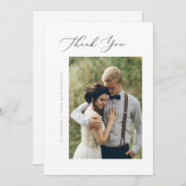 Élégant Carte de remerciements plat de script (Devant / Derrière)