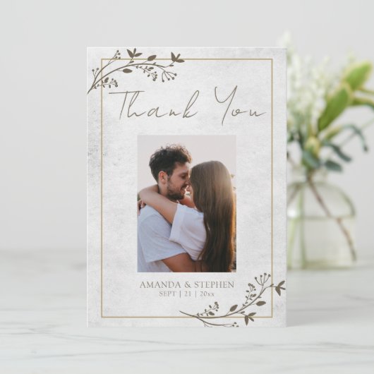 Élégant Carte de remerciements plat minimaliste (Debout devant)