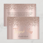 Élégant Carte de remerciements Rose Gold Diamonds (Devant / Derrière)