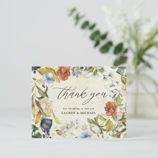 élégant carte de remerciements tropical (Debout devant)