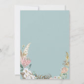 élégant Carte de remerciements turquoise à fleurs  (Dos)