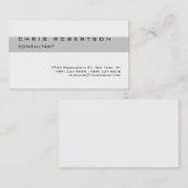 Élégant Carte de visite à rayures noir blanc (Devant / Derrière)