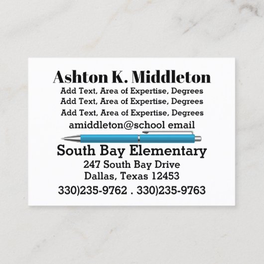 Elégant Carte de visite à thème de Chouette (Dos)