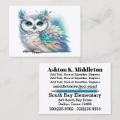 Elégant Carte de visite à thème de Chouette (Devant / Derrière)