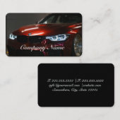 Élégant Carte de visite automobile noir et rouge (Devant / Derrière)