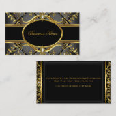 Élégant Carte de visite Black & Gold (Devant / Derrière)