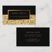 Elégant Carte de visite Black Gold de luxe (Devant / Derrière)
