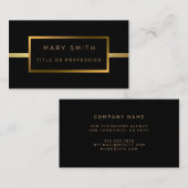 Elégant Carte de visite Black Gold de luxe (Devant / Derrière)
