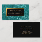 Elégant Carte de visite Black Gold de luxe (Devant / Derrière)