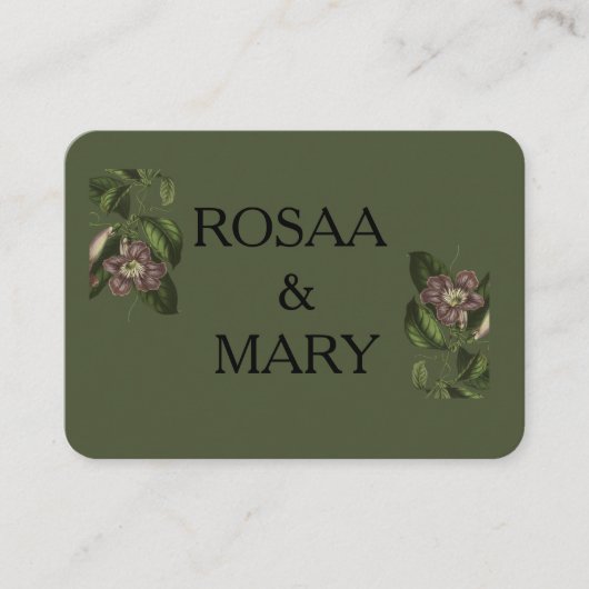 Élégant Carte de visite blanc rose et vert (Devant)