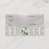 Élégant Carte de visite blanc soie florale Bow (Dos)