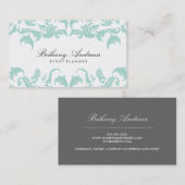 Elégant Carte de visite bleu Damask - Groupon (Devant / Derrière)