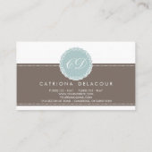 Élégant Carte de visite bleu et vert Brown (Dos)