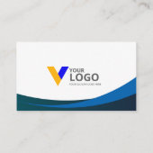 Élégant Carte de visite bleu moderne (Dos)