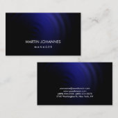 Élégant Carte de visite bleu noir élégant (Devant / Derrière)