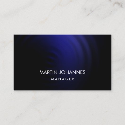 Élégant Carte de visite bleu noir élégant (Devant)