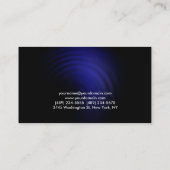 Élégant Carte de visite bleu noir professionnel (Dos)