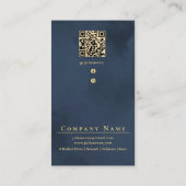 Élégant Carte de visite bleu or de marine glamour (Dos)