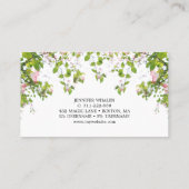 Élégant Carte de visite Botanique Rose personnalis (Dos)