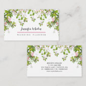 Élégant Carte de visite Botanique Rose personnalis (Devant / Derrière)