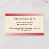 Élégant carte de visite cardiologue à ondes ECG (Dos)