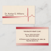Élégant carte de visite cardiologue à ondes ECG (Devant / Derrière)