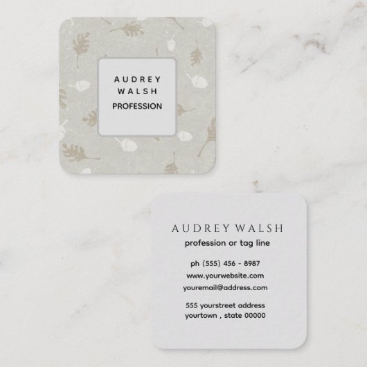 Élégant Carte de visite Carré Conception entrepren (Devant / Derrière)