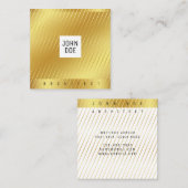 Élégant Carte de visite Carré or (Devant / Derrière)