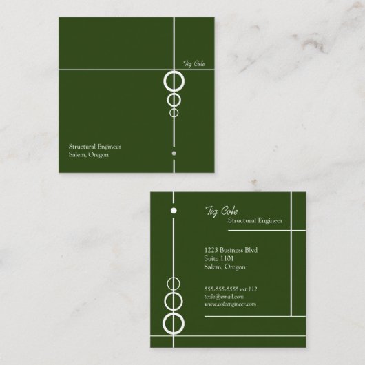 Élégant Carte de visite Carré professionnel (Devant / Derrière)