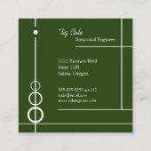 Élégant Carte de visite Carré professionnel (Dos)