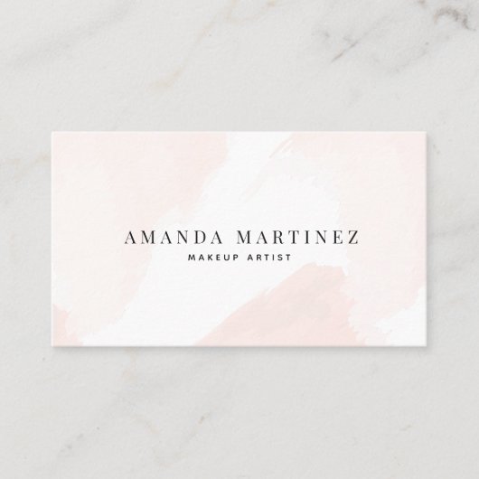 Élégant Carte de visite couleur rose pâle (Devant)