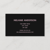 Élégant Carte de visite d'âge or rose (Dos)