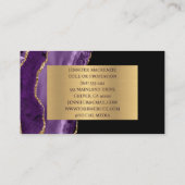 Élégant Carte de visite d'âge violet et d'or noir (Dos)