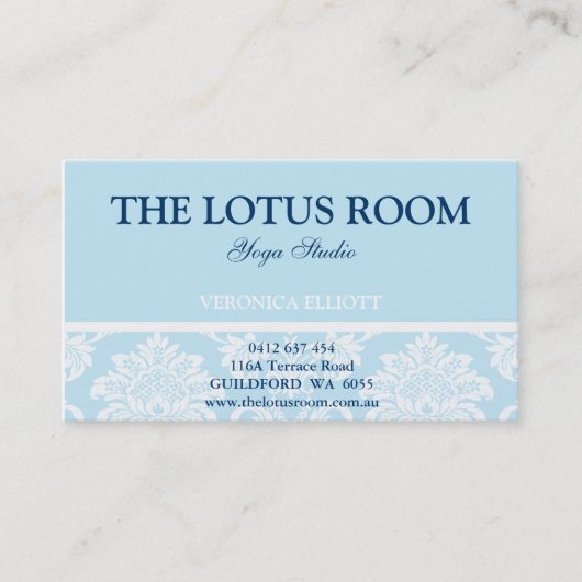 Élégant Carte de visite Damask (Devant)