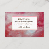 Élégant Carte de visite d'aquarelle rose (Dos)