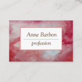 Élégant Carte de visite d'aquarelle rose (Devant)