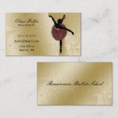 élégant Carte de visite de ballerine or somptueux (Devant / Derrière)