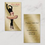 élégant Carte de visite de ballerine or somptueux (Devant / Derrière)