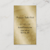 élégant Carte de visite de ballerine or somptueux (Dos)