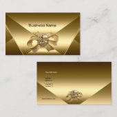 Élégant Carte de visite de bijoux en or de bronze (Devant / Derrière)