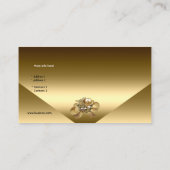 Élégant Carte de visite de bijoux en or de bronze (Dos)