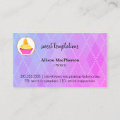 Élégant Carte de visite de boulangerie Cupcake (Dos)