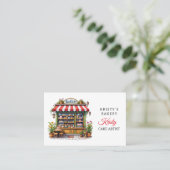 Élégant Carte de visite de boulangerie fleurie ros (Debout devant)