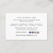 Élégant Carte de visite de boulangerie fleurie ros (Dos)