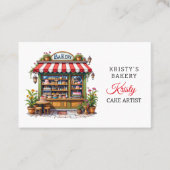 Élégant Carte de visite de boulangerie fleurie ros (Devant)