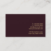 Élégant Carte de visite de boulon en bois de chauf (Dos)